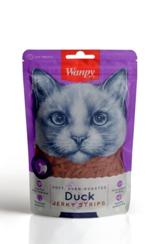 Wanpy Gerçek Ördek Şerit Yumuşak Kedi Ödülü 80 gr - 1