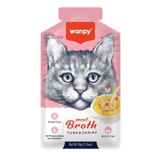 Wanpy Karides Ton Balıklı Kedi Çorbası 50 gr (6 AL 5 ÖDE) - 1