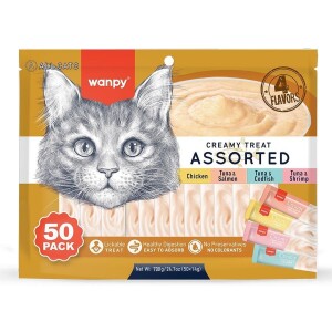 Wanpy Kedi Ödül Çubuğu Sıvı Karışık Paket 50 Adet X 14 gr - Wanpy
