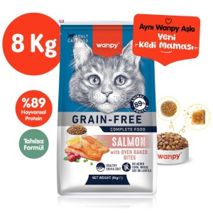 Wanpy Kısırlaştırılmış Somon Ve Ton Balıklı Tahılsız Yetişkin Kedi Maması 8 kg - Wanpy
