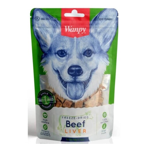Wanpy Kurutulmuş Dana Ciğeri Köpek Ödülü 40 Gr - 1