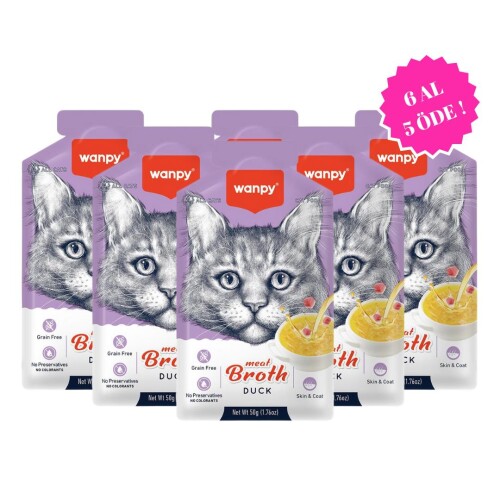 Wanpy Ördek Etli Kedi Çorbası 50 gr (6 AL 5 ÖDE) - 1
