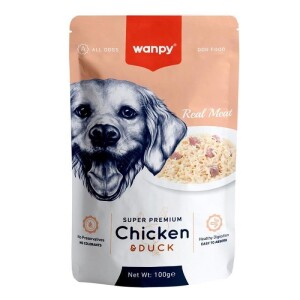 Wanpy Pouch Tavuk ve Ördekli Yetişkin Köpek Konservesi 100 Gr - Wanpy