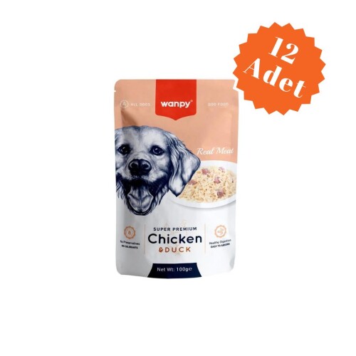 Wanpy Pouch Tavuk ve Ördekli Yetişkin Köpek Konservesi 100 Gr x 12 Adet - 1