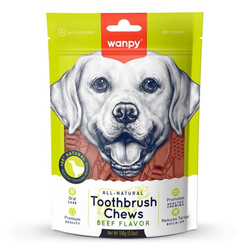 Wanpy Dental Ağız Sağlığı İçin Sığır Etli Köpek Ödülü 100 gr - 1
