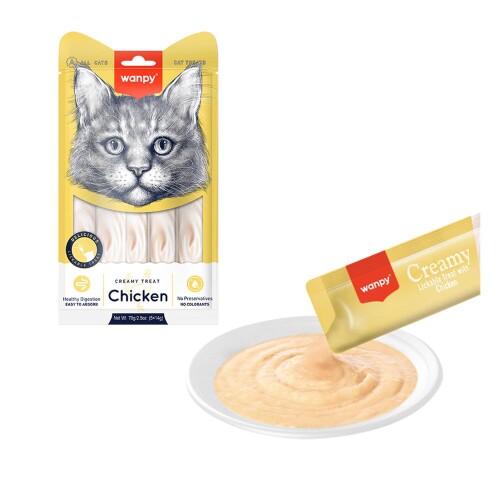 Wanpy Tavuklu Sıvı Krema Kedi Ödülü 5 X 14 gr - 1
