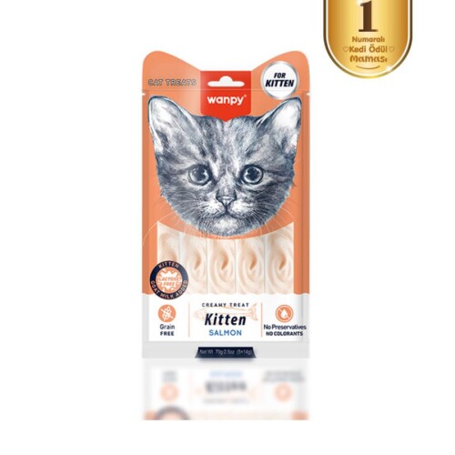 Wanpy Somonlu Yavru Kedi Krema Ödülü 5x14 Gr - 1