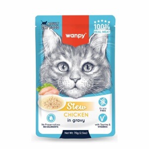 Wanpy Stew Gravy Pocuh Tavuklu Yetişkin Yaş Kedi Maması 70 gr - Wanpy
