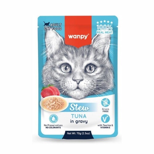 Wanpy Stew Gravy Ton Balıklı Yetişkin Yaş Kedi Maması 70 Gr - 1