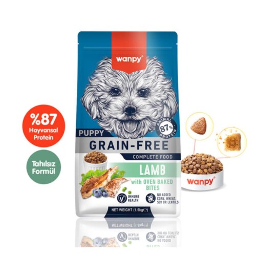 Wanpy Tahılsız Kuzulu Yavru Köpek Maması 1,5 Kg - 1
