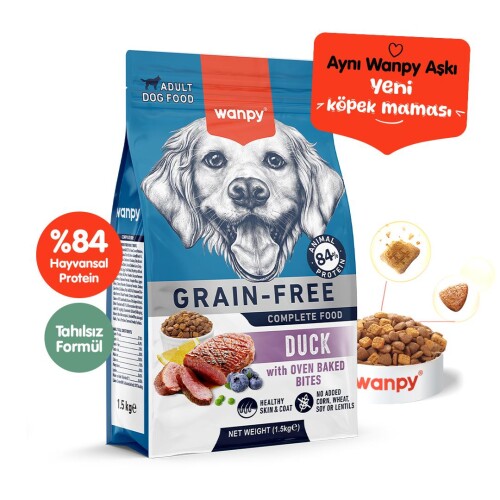 Wanpy Ördekli Tahılsız Yetişkin Köpek Maması 1,5 kg - 1