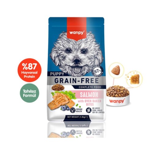 Wanpy Tahılsız Somonlu Yavru Köpek Maması 1,5 Kg - 1