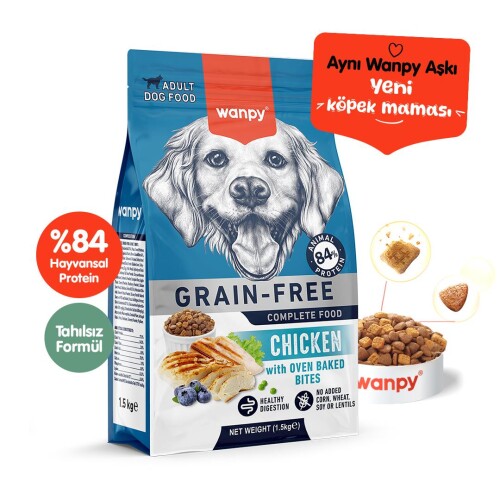 Wanpy Tavuklu Tahılsız Yetişkin Köpek Maması 1,5 kg - 1