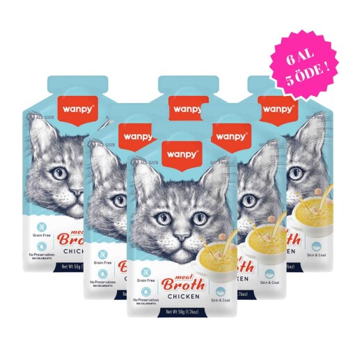 Wanpy Tavuk Etli Kedi Çorbası 50 gr 6 Al 5 Öde - 1