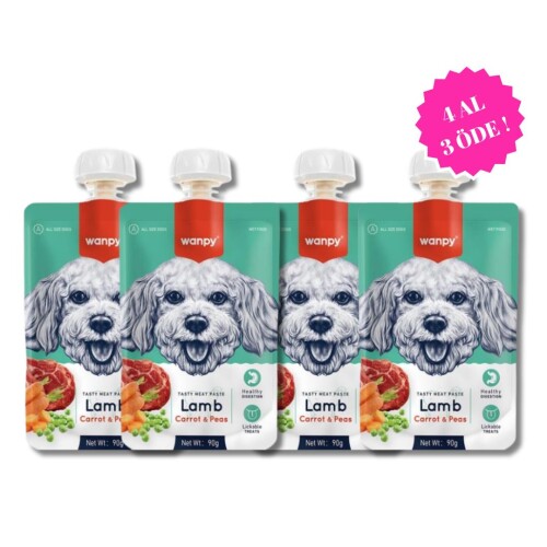 Wanpy Taze Kuzulu ve Havuçlu Köpek Et Ezmesi 90 gr (4 AL 3 ÖDE) - 1