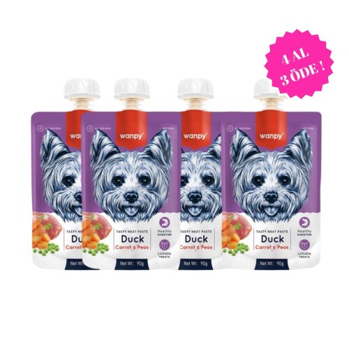 Wanpy Taze Ördekli ve Havuçlu Köpek Et Ezmesi 90 gr (4 AL 3 ÖDE) - 1