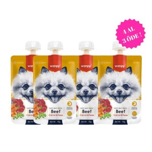 Wanpy Taze Sığır Etli ve Havuçlu Köpek Et Ezmesi 90 gr (4 AL 3 ÖDE) - Wanpy
