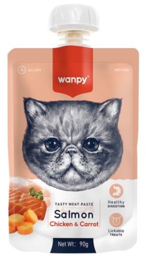 Wanpy Taze Somonlu ve Tavuklu Kedi Et Ezmesi 90 gr - 1
