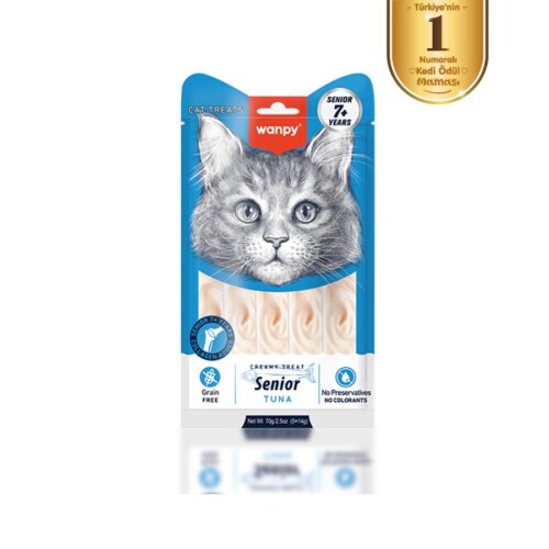 Wanpy Ton Balıklı 7+ Yaş Kedi Krema Ödülü 5×14 Gr - 1