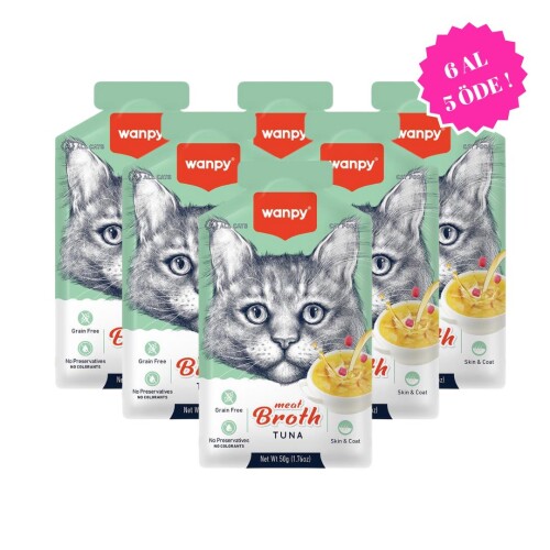 Wanpy Ton Balıklı Kedi Çorbası 50 gr (6 AL 5 ÖDE) - 1