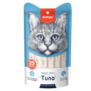 Wanpy Ton Balıklı Krema Sıvı Krema Kedi Ödülü 14 gr X 25 Adet - Wanpy