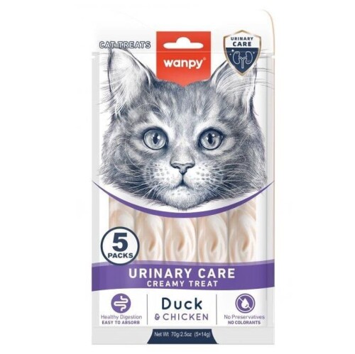 Wanpy Urinary Care Ördekli ve Tavuklu Sıvı Krema Kedi Ödülü 5x14 Gr - 1