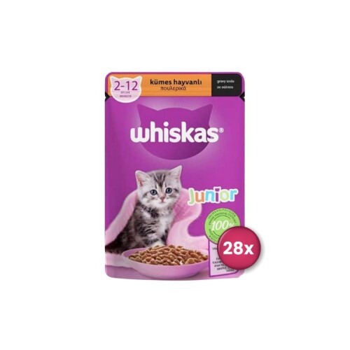 Whiskas Pouch Kümes Hayvanlı Yavru Kedi Konservesi 85 gr X 28 Adet - 1