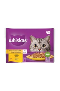 Whiskas Pouch Kümes Hayvanlı Yetişkin Kedi Konservesi 4 X 85 gr - Whiskas