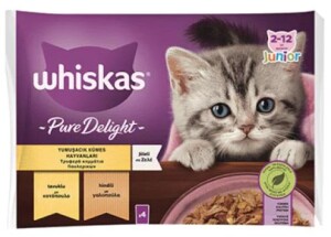 Whiskas Pouch Pure Delight Jöle İçinde Tavuklu ve Hindili Yavru Kedi Konservesi 85 gr 4'lü - Whiskas