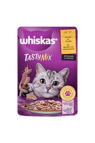Whiskas Pouch Tasty Mix Sos İçinde Kuzulu ve Hindili Yetişkin Kedi Konservesi 85 gr - 1