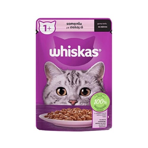 Whiskas Pouch Somon Balıklı Yetişkin Kedi Konservesi 85 gr - 1