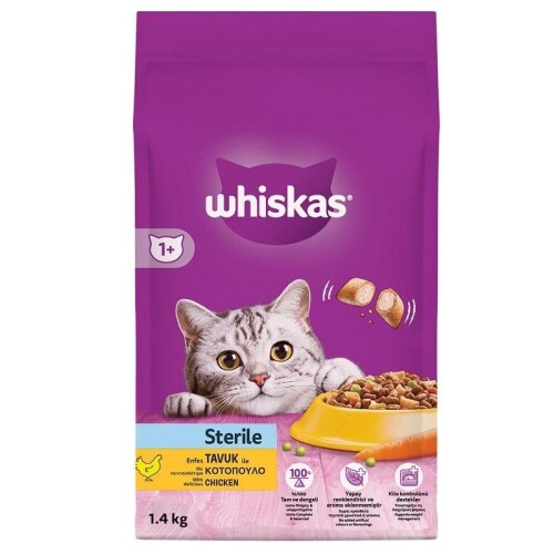 Whiskas Tavuklu ve Havuçlu Kısırlaştırılmış Yetişkin Kedi Maması 1,4 kg - 1
