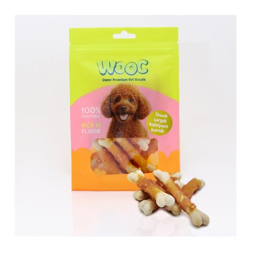 Wooc Tavuk Sargılı Kalsiyum Kemik Köpek Ödülü 75 Gr - 1