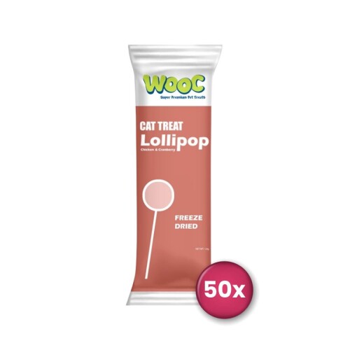 Wooc Tavuk ve Kızılcıklı Lollipop Kedi Ödül Maması 50'li - 1