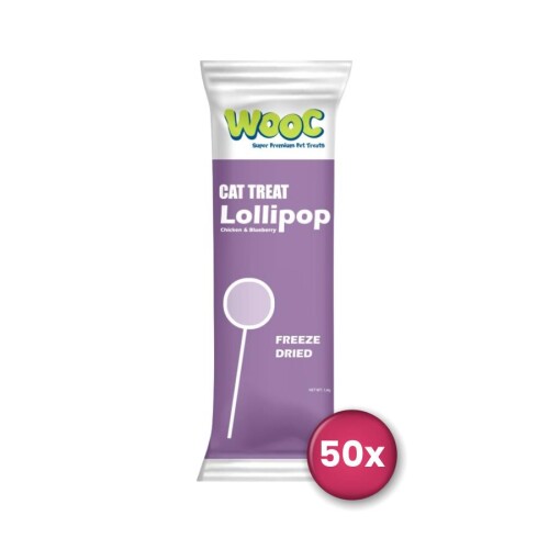 Wooc Tavuk ve Yaban Mersinli Lollipop Kedi Ödül Maması 50'li - 1
